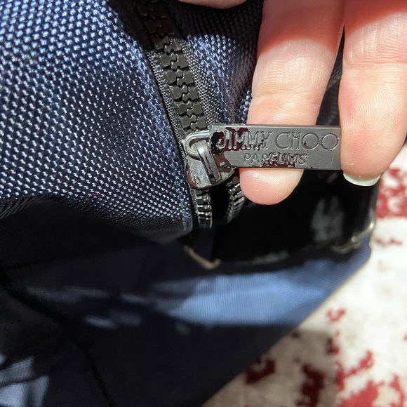 Jimmy Choo Parfume Duffel Bag. Navy Blue With Black Handles and Strap - Picture 4 of 12